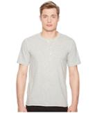 Billy Reid Short Sleeve Hunter Henley (light Grey) Men's Clothing