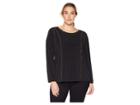 Calvin Klein Plus Plus Size Crew Neck W/ Stud Detail (black) Women's Clothing