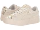 Puma Kids Suede Platform Athluxe Ps (little Kid) (whisper White/puma Team Gold) Girls Shoes