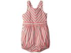Ralph Lauren Baby Striped Bow-back Cotton Romper (infant) (red/white Multi) Girl's Jumpsuit & Rompers One Piece
