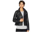 Michael Stars Leather Suede Mix Classic Moto Jacket (black) Women's Coat