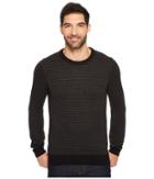Perry Ellis Herringbone Crew Neck Sweater (black) Men's Sweater