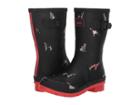 Joules Mid Molly Welly (black Jumper Dogs) Women's Rain Boots