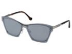 Balenciaga Ba0106 (shiny Light Ruthenium/havana/smoke Silver Mirrored Lenses) Fashion Sunglasses