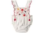 Sonia Rykiel Kids Anemone Floral Embroidered Romper (infant) (vanilla) Girl's Jumpsuit & Rompers One Piece