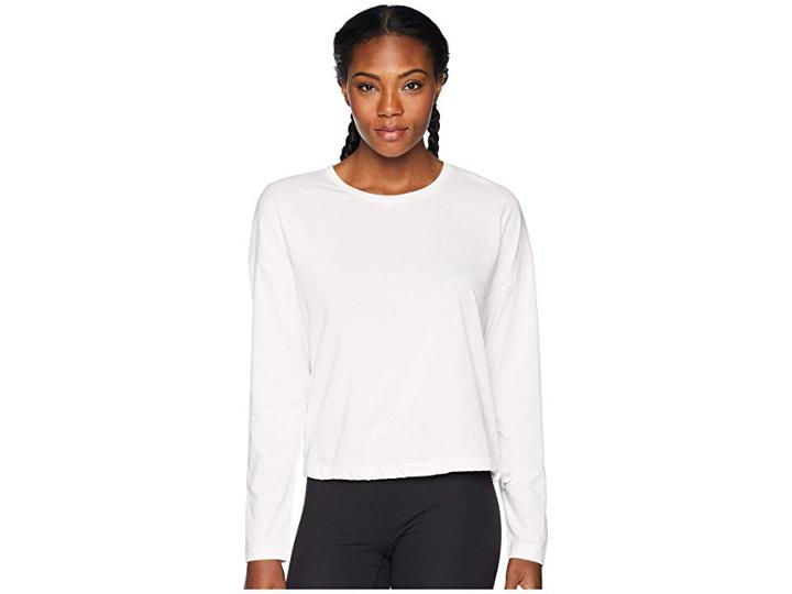 New Balance Heather Tech Long Sleeve Top (himalayan Pink Heather/white) Women's Long Sleeve Pullover