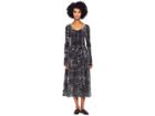 Fuzzi Long Sleeve Plaid Dress (nero) Women's Dress
