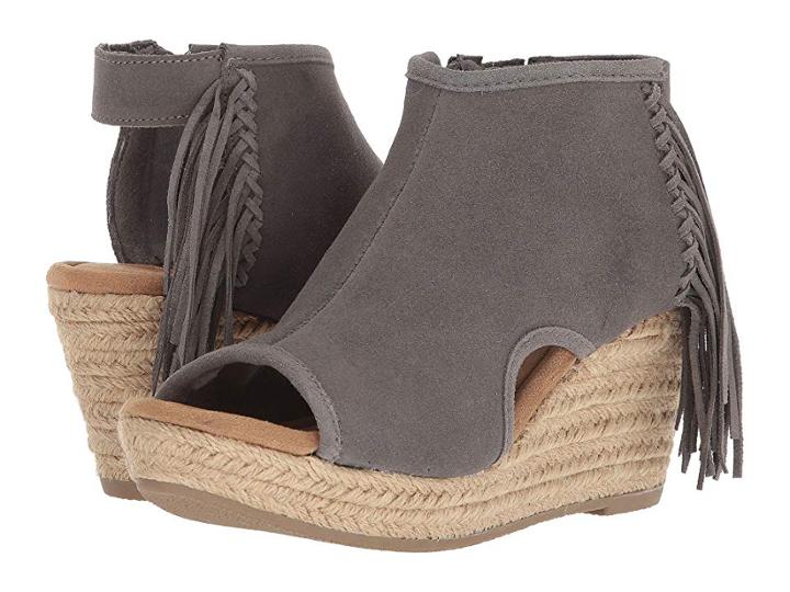 Minnetonka Blaire (grey Suede) Women's Wedge Shoes