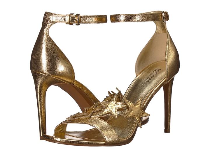 Michael Michael Kors Lexie Sandal (pale Gold Metallic Nappa/shiny Metallic Snake/mirror Metallic) Women's Sandals