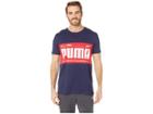 Puma Graphic Logo Block Tee (peacoat) Men's T Shirt