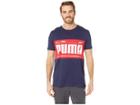 Puma Graphic Logo Block Tee (peacoat) Men's T Shirt