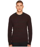 Vince Striped Ribbed Crew (heather Carbon/heather Spruce) Men's Clothing