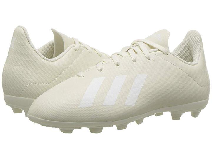 Adidas Kids X 18.4 Fxg Soccer (little Kid/big Kid) (off-white/white/black) Kids Shoes