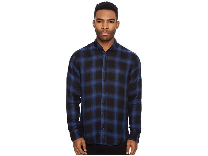Publish Antoine Long Sleeve Button Up (blue) Men's Clothing