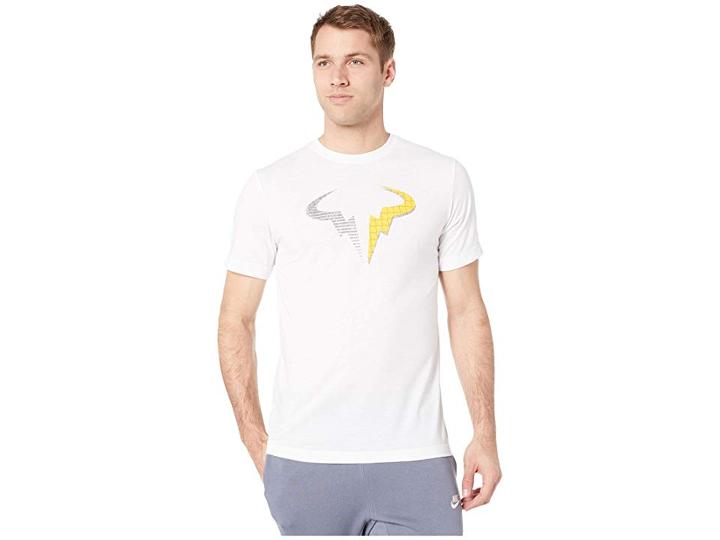 Nike Rafa Nikecourt Dry T-shirt (white/laser Orange) Men's T Shirt
