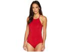 Jets Swimwear Australia Parallels High Neck One-piece (chilli) Women's Swimsuits One Piece