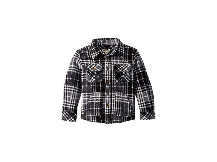 Appaman Kids Extra Soft Flannel Snow Fleece Shirt (toddler/little Kids/big Kids) (charcoal Plaid) Boy's Clothing