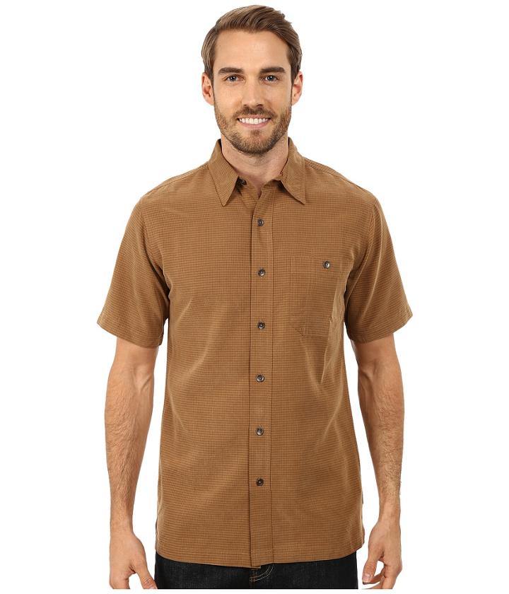 Royal Robbins Mojave Desert Pucker S/s (walnut) Men's Short Sleeve Button Up