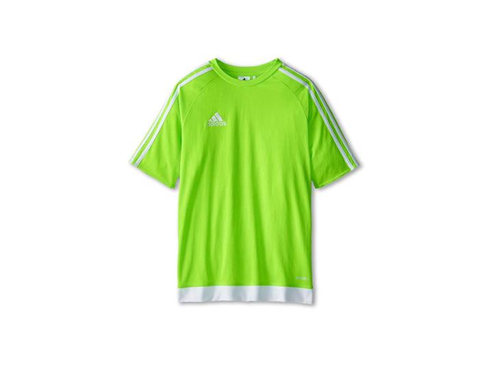 Adidas Kids Estro 15 Jersey (little Kids/big Kids) (solar Green/white) Kid's T Shirt