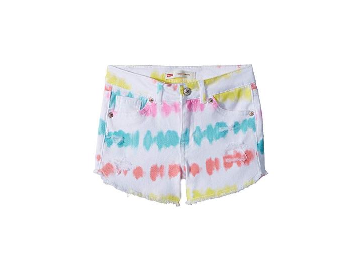 Levi's(r) Kids Sunrise Denim Shorty Shorts (little Kids) (white/fuchsia Pink) Girl's Shorts