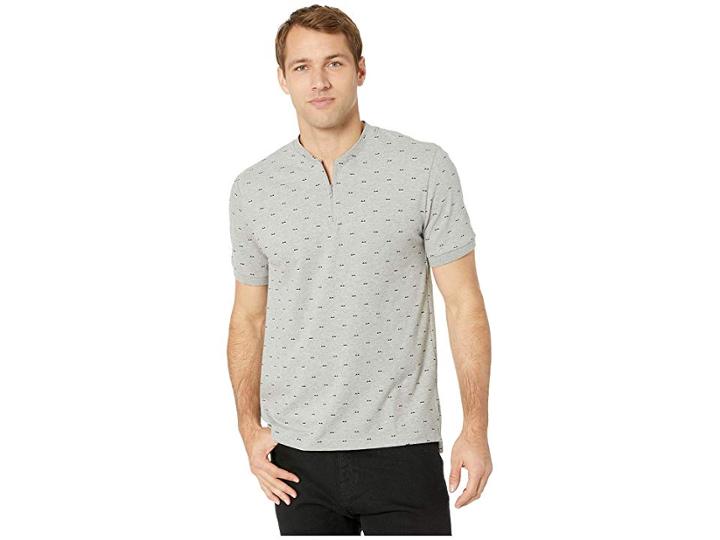 Kenneth Cole New York Short Sleeve 1/4 Zip Pattern (heather Grey) Men's T Shirt
