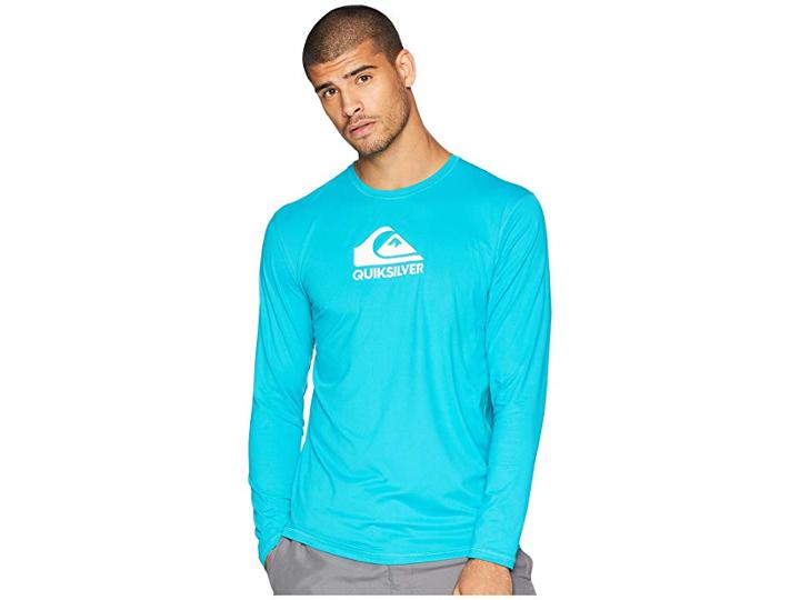 Quiksilver Solid Streak Long Sleeve Rashguard (typhoon) Men's Swimwear
