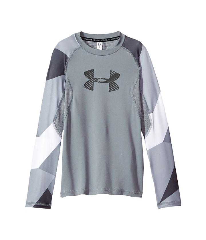 Under Armour Kids Armour Heatgear(r) Novelty Long Sleeve (big Kids) (steel/steel/graphite) Boy's Clothing