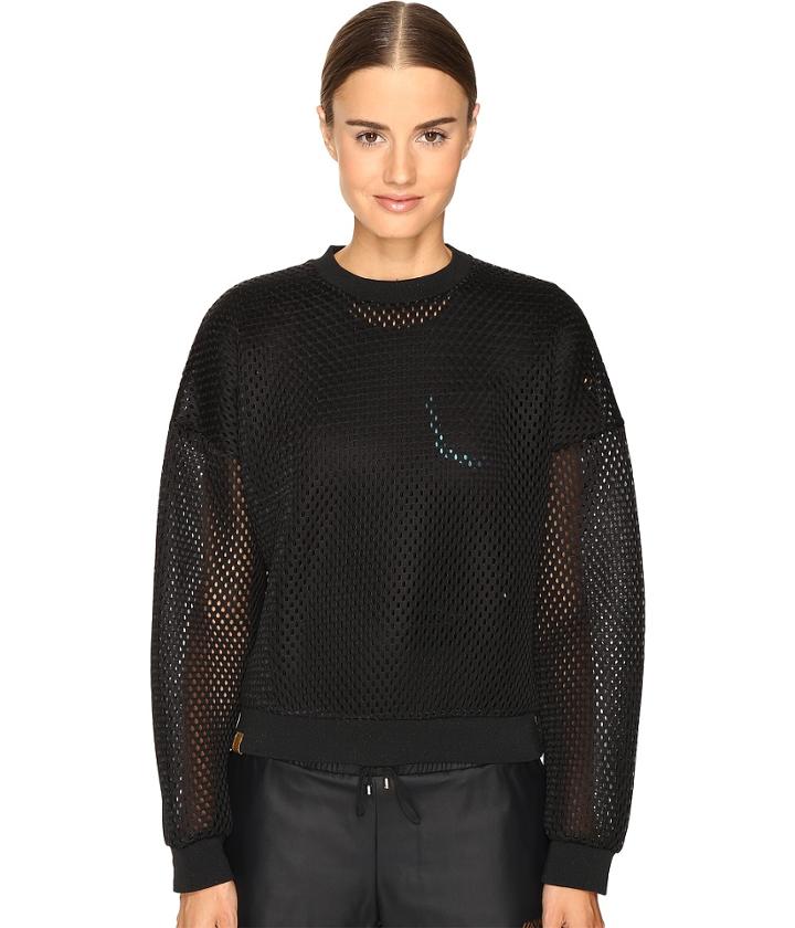 Monreal London Cropped Sweatshirt (black/acid) Women's Sweatshirt