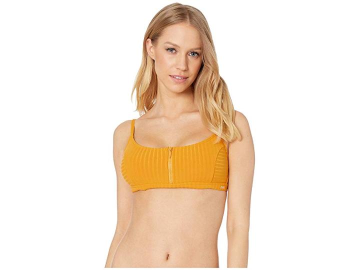 Roxy Color My Life Athletic Swimsuit Top (inca Gold) Women's Swimwear