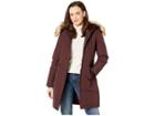 Vince Camuto Long Heavy Weight Down Coat With Sherpa Hood And Faux Fur Trim R1661 (wine) Women's Coat