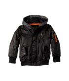 Urban Republic Kids Hooded Sherpa Moto Jacket (toddler) (black) Boy's Coat