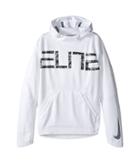 Nike Kids Elite Pullover Hoodie (little Kids/big Kids) (white/white/cool Grey/cool Grey) Boy's Sweater
