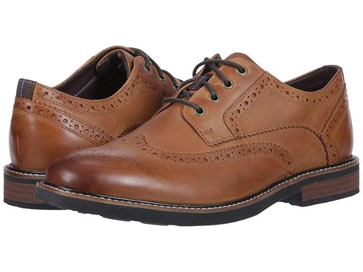 Nunn Bush Oakdale Wingtip Oxford With Kore Walking Comfort Technology (tan Ch) Men's Lace Up Wing Tip Shoes