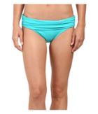 Athena Cabana Solids Lani Banded Bikini Bottom (teal) Women's Swimwear