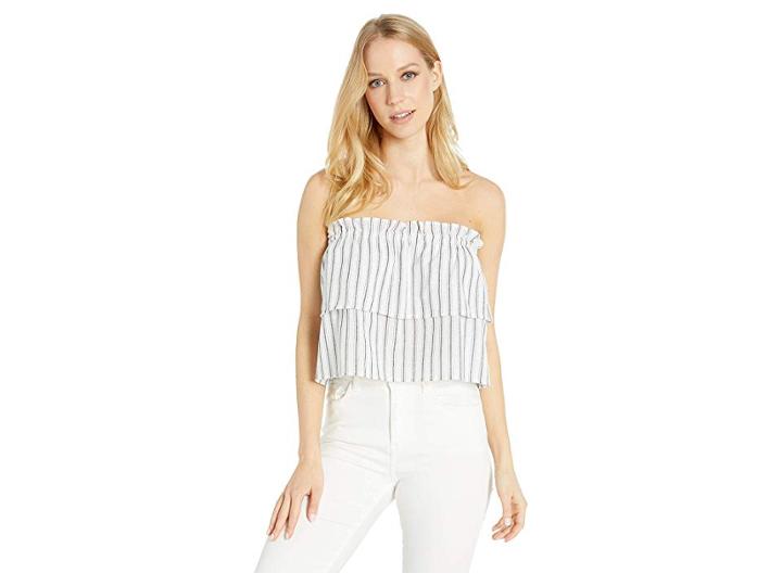 Minkpink Baja Layered Strapless Top (white/black) Women's Clothing