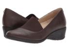 Hush Puppies Odell Elastic Pump (dark Brown Leather) Women's Wedge Shoes