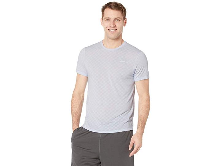 Nike Nikecourt Challenger Top Short Sleeve (half Blue/half Blue) Men's Workout