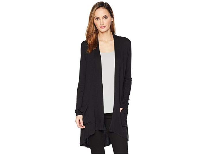 Bobeau Mid Length High-low Cardigan (black) Women's Sweater