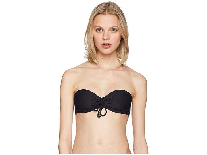 Heidi Klein Core Textured Bandeau Top (black) Women's Swimwear