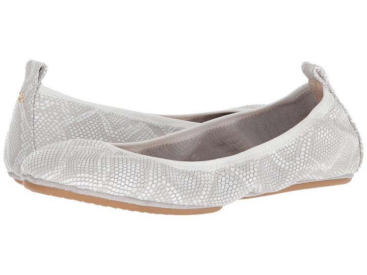 Yosi Samra Embossed Snake Leather (white) Women's Shoes
