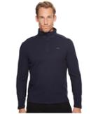 Calvin Klein Jacquard Mock Neck 1/4 Zip Sweater (cadet Navy) Men's Sweater