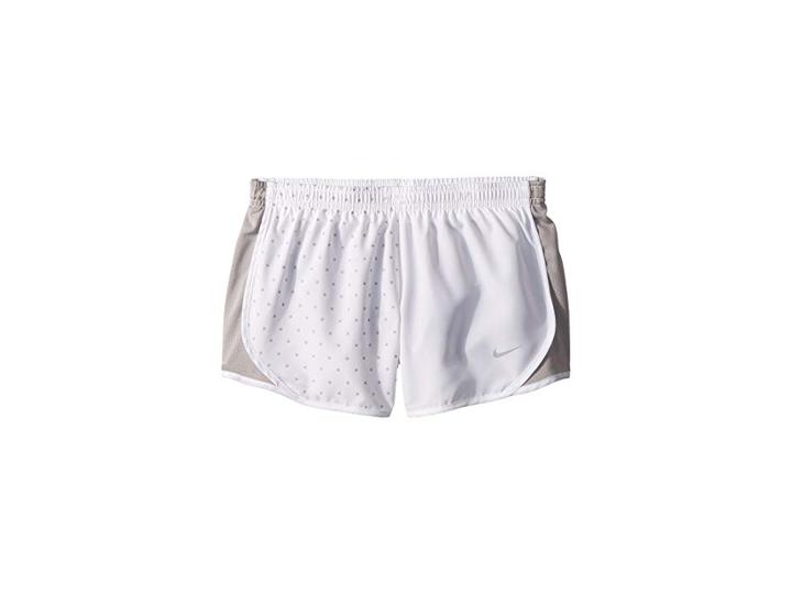 Nike Kids Dry Tempo Shorts Stars (little Kids/big Kids) (white/atmosphere Grey/white/wolf Grey) Girl's Shorts