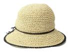 Lauren Ralph Lauren Packable Crochet Tipped Hat (natural/black) Caps