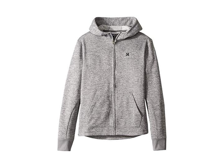 Hurley Kids One And Only Therma Fit Full Zip Hoodie (big Kids) (dark Grey Heather) Boy's Sweatshirt