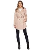 Calvin Klein Double Breasted Trench With Hi Lo Hem (hazelnut) Women's Coat