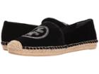 Tory Burch Logo Chain Espadrille Flat (black) Women's Flat Shoes