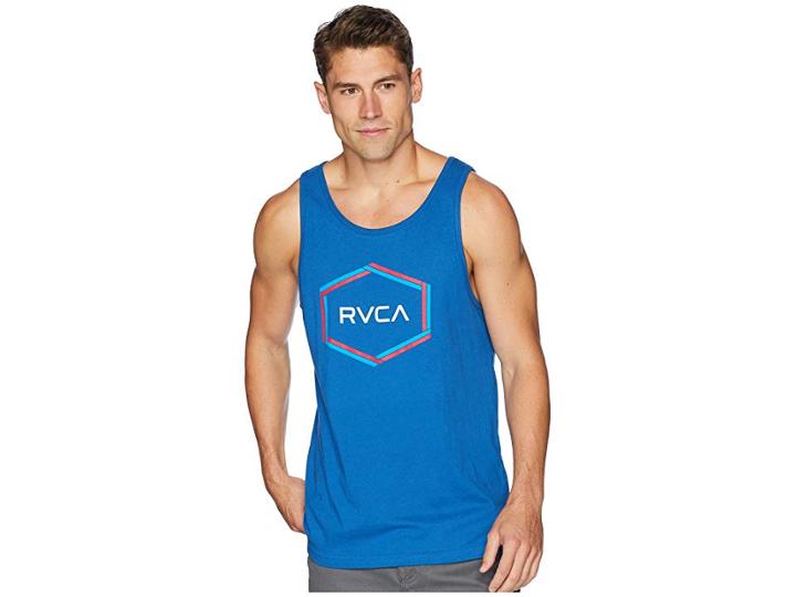Rvca Hexest Tank Top (bright Blue) Men's Clothing