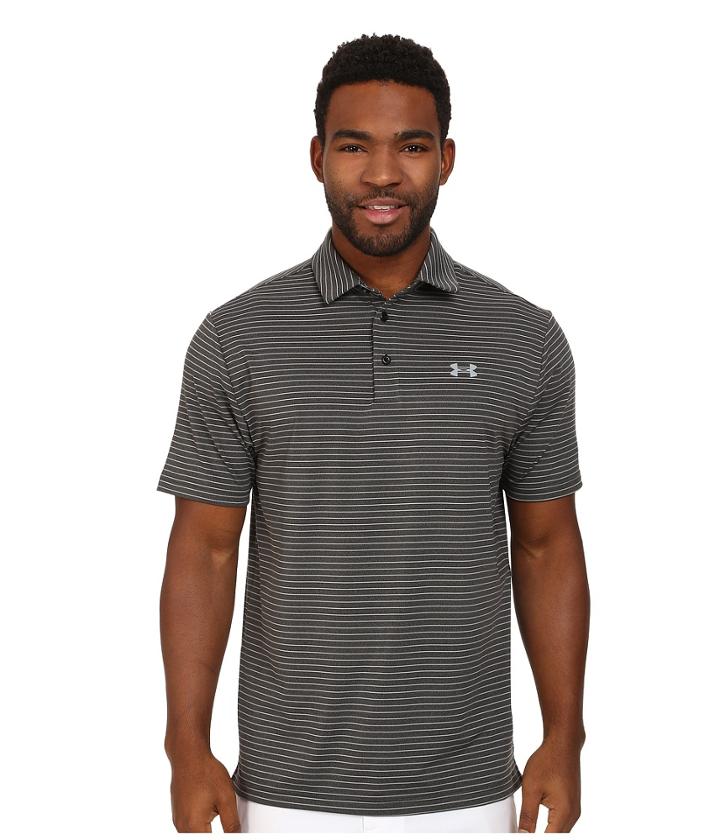 Under Armour Golf Ua Playoff Polo (asphalt Heather/steel/steel) Men's Short Sleeve Knit