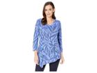Fresh Produce Palm Leaves Ella Tunic (periwinkle) Women's Blouse