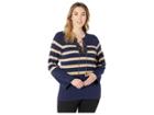 Michael Michael Kors Plus Size Laced Chain Tunic Lurex (true Navy) Women's Sweater